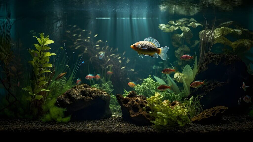 水槽の魚の画像