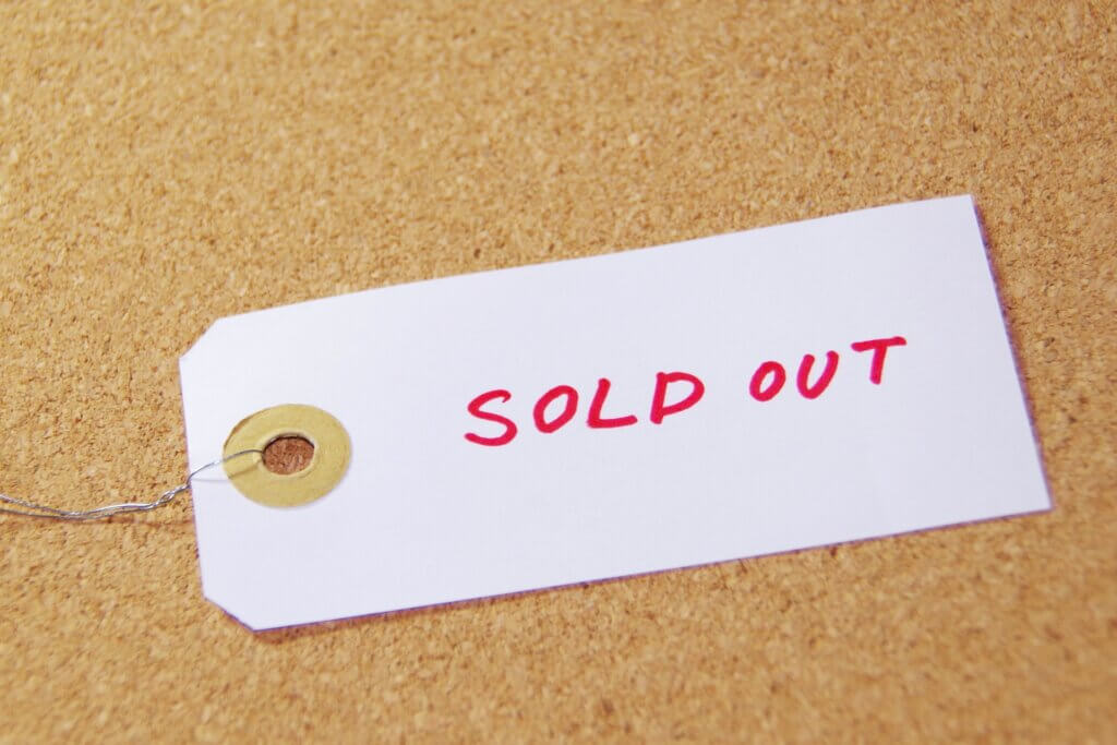 SOLDOUTと書かれたタブの画像